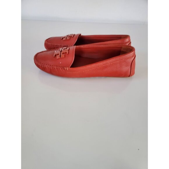 Tory Burch LOWELL 2 Orange Leather Driving Moccasin Loafers Size 9.5M Loafers - Picture 6 of 12